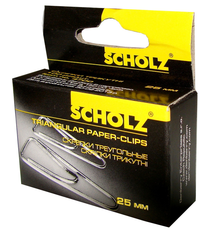 Скріпки SCHOLZ (4700SCH), 25 мм, трикутні, нікельовані, 100 шт.